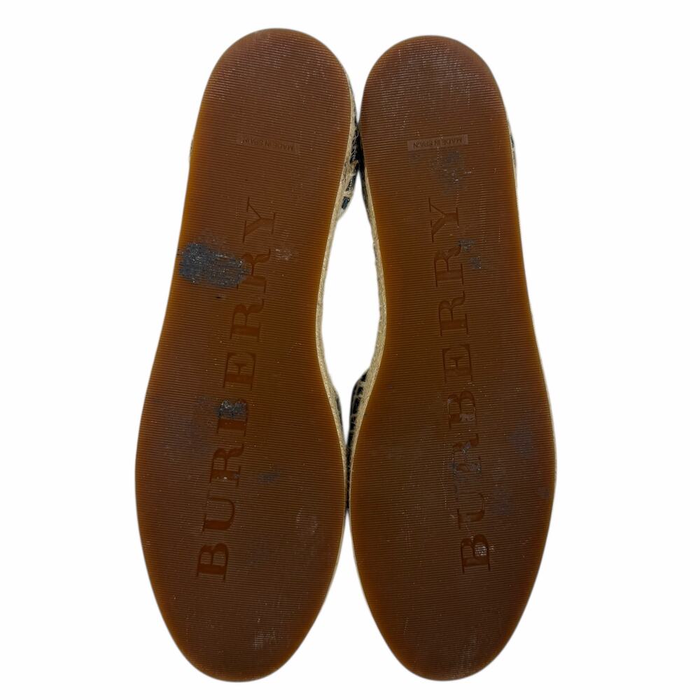 Burberry Abbington Nova Check Ankle Strap Espadrille Flats Black Size 41 - Picture 11 of 14